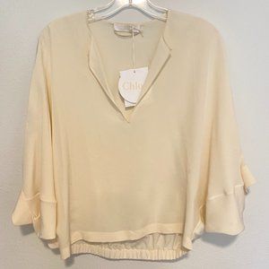 Chloé Cream Silk Batwing Style 3/4 Sleeve Blouse EU36/ US 2-4